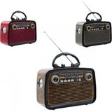 Marsilyan Bluetooth Hoparlör Ahşap Renk Vintage Işıklı Nostaljik Radyo Fm Ahşap Görünümlü
