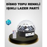 Marsilyan Bluetooth Hoparlörlü LED Disko Işığı Müzik Ritim Duyarlı ve Taşınabilir - 1 m - Renkli