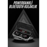 Marsilyan Bluetooth Kulaklık Dijital Şarj Göstergeli Powerbankli Bass Özellikli Kablosuz Kulakiçi 5.1 Mik