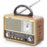 Marsilyan Bluetooth Nostaljik Hoparlör Fm Retro Saatli 20 x 10.2 x 14.5 cm NS8898BT