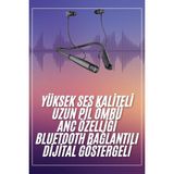 Marsilyan Boyun Askılı 100 Saat Kablosuz Kulaklık Göstergeli Bluetooth Kulaklık - --