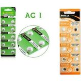 Marsilyan Buton Pil - Saat Lazer Hesap Makinesi Pili 10LU Paket Ag1 LR621/LR60 1.55V - Renkli - standart