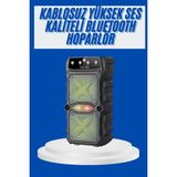 Marsilyan Büyük Boy Bluetooth Hoparlör Çoklu Bağlantı Çift Çıkışlı Taşınabilir Kesintisiz - Ahşap