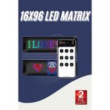 Marsilyan Cama Yapışan En Büyük Boy 16X96 Telefon Kontrollü LED Ekran Digital Araba Yazısı - Renkli - standart