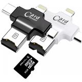 Marsilyan Card Reader 4in1 Type-C- Iphone Lightning-Micro USB Hafıza Kart OKUYUCU-(5775) - MCT4295-8632 - Renkli