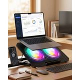Marsilyan Çift Fanlı Laptop Soğutucu Rgb Işıklı Sessiz Notebook Standı