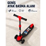 Marsilyan Çocuklar Için 3 Tekerlekli Scooter Ayarlanabilir Gidonlu Eğlenceli Sürüş Aracı - Renkli - standart