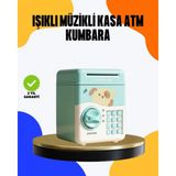 Marsilyan Çocuklar Için Su Yeşili Atm Kasa Tasarımlı Şifreli Kumbara - Renkli - standart