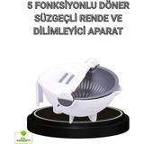 Marsilyan Çok Fonksiyonlu Döner Rende Süzgeç Hazneli Ergonomik Sebze Doğrayıcı - standart