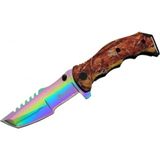 Marsilyan Columbia Tanto Fst 3039 A Tırtıklı Gökkuşağı Kamp Çakı 23 cm - G10 Sap, Yarı Otomatik
