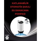 Marsilyan Damacana Üstü Akıllı Su Pompası | 3 Damacana Kullanım | 4W Güç | Micro USB Şarjlı | Katlan