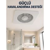 Marsilyan Dekoratif Banyo ve Mutfak Aspiratörü 150 mm 20,8 x 20,8 cm 20 W Havalandırma Fanı - Renkli - standart