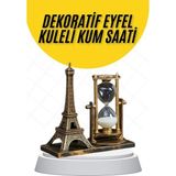 Marsilyan Dekoratif Eyfel Kulesi ve Kum Saati Vintage Tarzı Masa Süsü Biblo - Renkli - standart