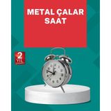 Marsilyan- Dekoratif Gümüş Işıklı Alarmlı Masa Saati Sessiz Mekanizma - Renkli - standart