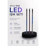 Marsilyan Dekoratif Ortam Aydınlatması Rgb LED 10’lu Çubuk Seti - Renkli - standart
