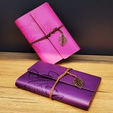 Marsilyan Deri Yaprak Desenli Çizgisiz Defter - Renkli