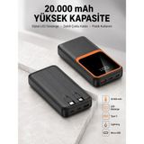 Marsilyan Dijital Ekranlı 20.000 Mah Powerbank | 22.5W Hızlı Şarj + Çoklu Bağlantı Seçeneği Yeni Nesil - Renkli