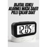 Marsilyan Dijital Masa Saati Termometre Takvim LED Ekran Pilli Ev Ofis Masası - Renkli - standart