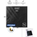 Marsilyan Dijital - Pilli Banyo Baskül Terazi Tartı LCD Ekran - Sıcaklık Gösterge 180KG/50GR 28X28CM SBS-4452 (4887) - Renkli