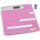 Marsilyan Dijital - Pilli Renkli Cam Banyo Baskül Terazi Tartı LCD Ekran 180KG/50GR 26X26CM İ11-024 (4887)