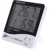 Marsilyan™- Dijital Termometre Nem Ölçer Saat Alarm Özellikli LCD Ekran Iç Mekan Sıcaklık Göstergesi
