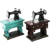 Marsilyan Dikiş Makinesi Tasarımlı Vintage Dekoratif Biblo - Tasarım Kumbara - Reçine Malzeme - Renkli - standart