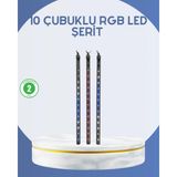 Marsilyan Dış Mekan LED Kayan Yıldız Işığı 10 Çubuk Aydınlatma - Renkli - standart