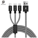 Marsilyan Dux Ducıs 3in1 USB Type C-Iphone ve Mikro Kopmaz USB Kablo Hızlı ŞARJ-(5775) - 20W GaN Black