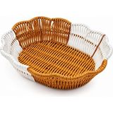 Marsilyan™- Elips - Papatya Hasır K.rengi - Beyaz Ekmek Sepeti 28X20CM BX40 - Renkli - standart
