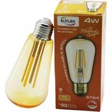 Marsilyan Elitled St-64 4W - E27 Gold Color Flament LED Rustik Ampul 500LUMEN Kırılmaz Gövde (4887) - 1