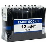 Marsilyan Emre Erkek Dikişsiz Çorap 100% Pamuk - 12 Adet - Antrasit
