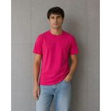 Marsilyan Erkek Basic Pamuklu Tişört Bisiklet Yaka Düz Renk Regular Fit T-Shirt - Fuşya