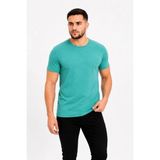 Marsilyan Erkek Basic Tişört Bisiklet Yaka Kısa Kol Günlük Yazlık Slim Fit T-Shirt - Su Yeşili