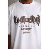 Marsilyan Erkek Baskılı T-Shirt Kısa Kol Bisiklet Yaka Regular Fit Rahat Kalıp Günlük Tişört - Beyaz - 2XL