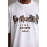 Marsilyan Erkek Baskılı T-Shirt Kısa Kol Bisiklet Yaka Regular Fit Tişört - Beyaz - XL