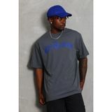 Marsilyan Erkek Baskılı T-Shirt Kısa Kol Bisiklet Yaka Regular Fit Tişört - Füme - XL
