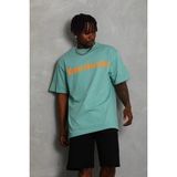 Marsilyan Erkek Baskılı T-Shirt Kısa Kol Bisiklet Yaka Regular Fit Tişört - Mint Yeşili - XS