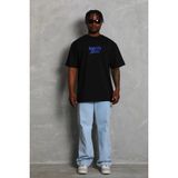 Marsilyan Erkek Baskılı T-Shirt Kısa Kol Bisiklet Yaka Regular Fit Tişört - Siyah - XS