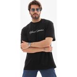 Marsilyan Erkek Baskılı T-Shirt Kısa Kol Bisiklet Yaka Regular Fit Tişört - Siyah