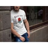 Marsilyan Erkek Bisiklet Yaka Baskılı Oversize T-Shirt - Beyaz - XL