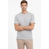 Marsilyan Erkek Bisiklet Yaka Tişört Regular Kalıp Basic Pamuklu Günlük Kullanım T-Shirt - Gri - 2XL
