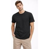 Marsilyan Erkek Bisiklet Yaka Yazlık Kısa Kol Düz Tişört Regular Kalıp T-Shirt - Siyah - XL
