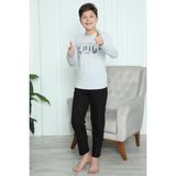 Marsilyan- Erkek Çocuk Penye Pijama Takım Gri - 7 - 8 Yaş