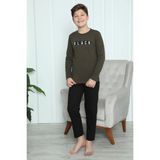 Marsilyan- Erkek Çocuk Penye Pijama Takım Haki - 7 - 8 Yaş