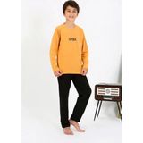 Marsilyan- Erkek Çocuk Uzun Kol Penye Pijama Takım Sarı - 7 - 8 Yaş