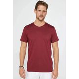 Marsilyan Erkek Düz Bisiklet Yaka Tişört Kısa Kol Yazlık T-Shirt - Bordo