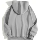 Marsilyan Erkek Düz Kapüşonlu Sweat - Boyalı Gri - 2XL