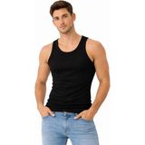 Marsilyan Erkek Fitilli Likralı Kaşkorse Atlet Vücuda Oturan Basic Şıklık - Siyah - XL