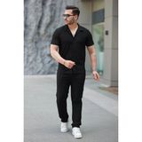 Marsilyan- Erkek Ottoman Kumaş Pantolon Gömlek Takım - Siyah - Regular Fit