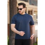 Marsilyan- Erkek Oversize Bisiklet Yaka Kısa Kollu T-Shirt - Lacivert